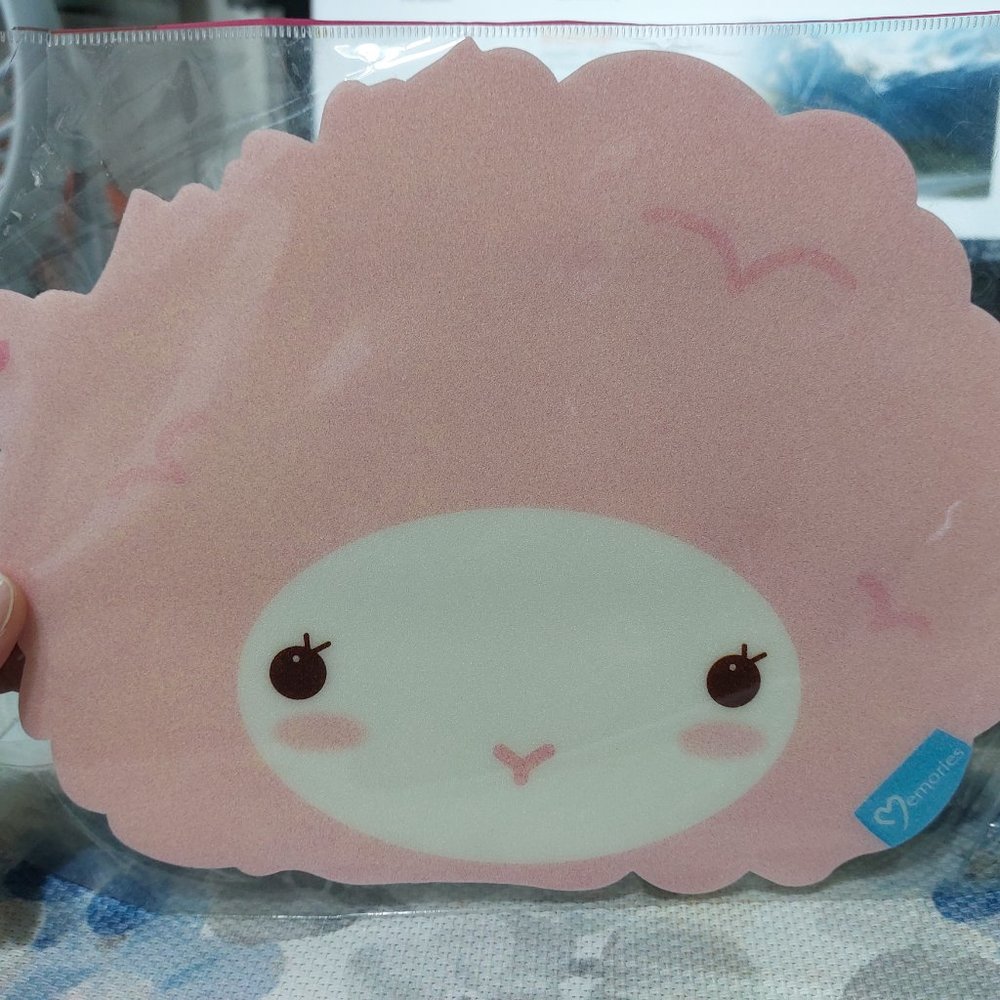 Lightweight Thin Super Cute Cut Out Little Lamb Mousepad Pink White or Decor